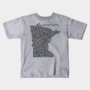 Minnesota State Outline Maze & Labyrinth Kids T-Shirt